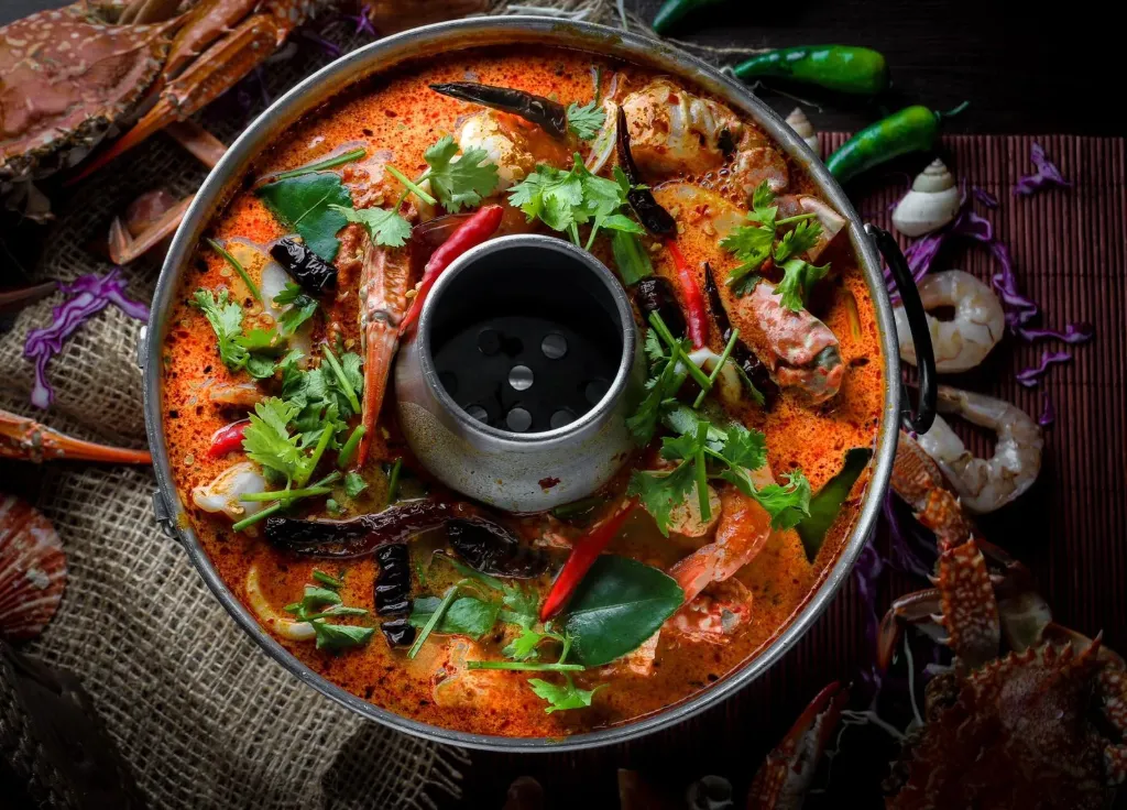توم يام سوب - ต้มยำน้ำข้น (صغير, المأكولات البحرية, بدون حار)